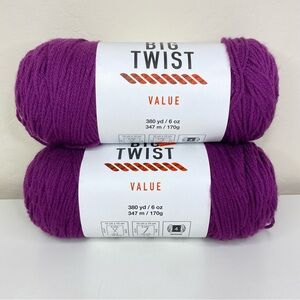 Big Twist Value Yarn Purple - 2 Skeins NEW